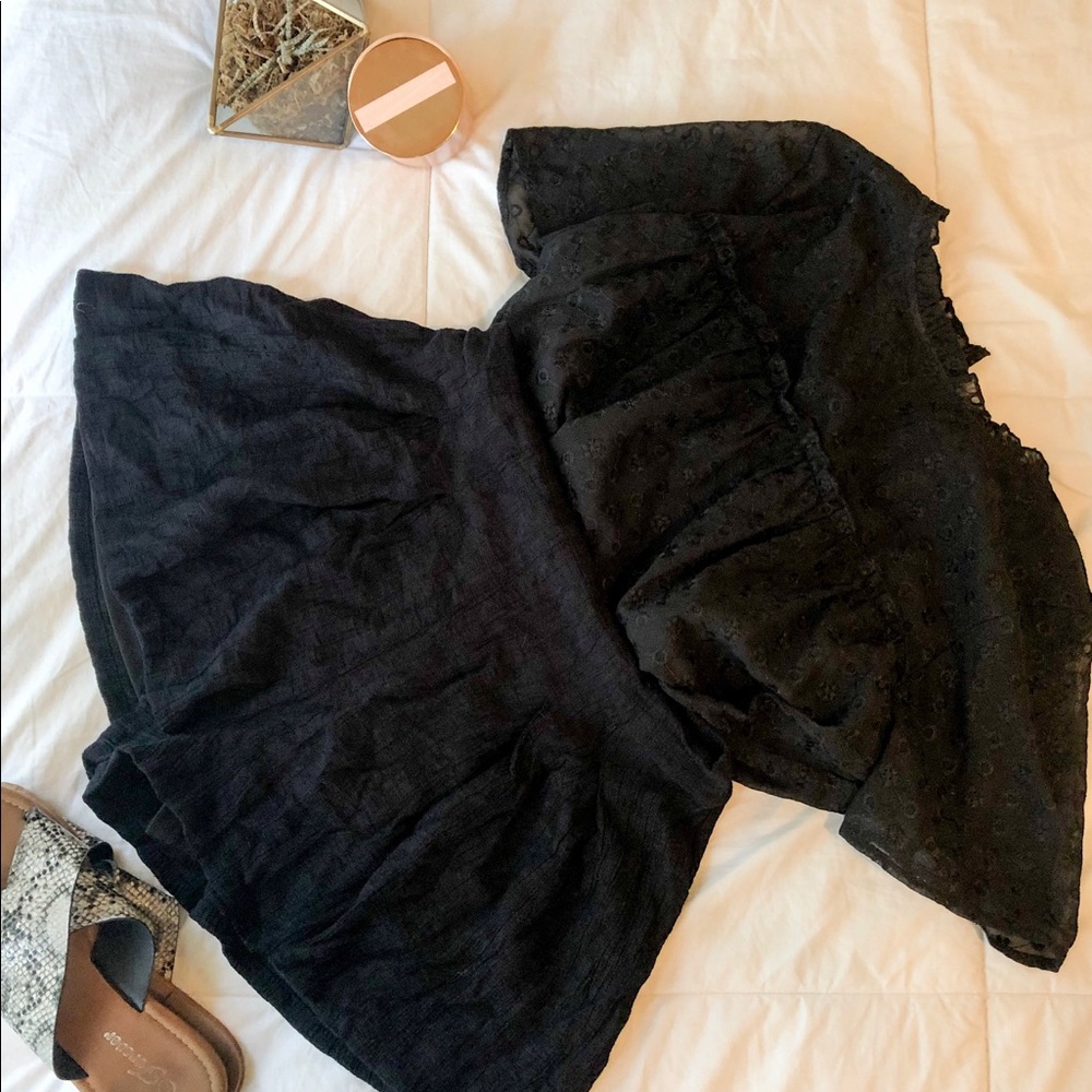 Black Flared Shorts